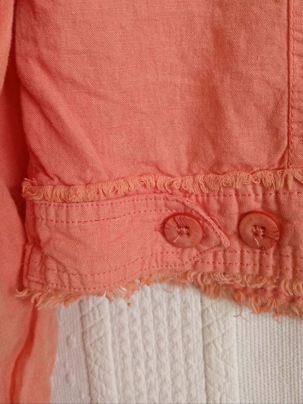 Colorado Logo Denim Jacket Coral Pink Frayed Edges Lightweight - Picture 12 of 13